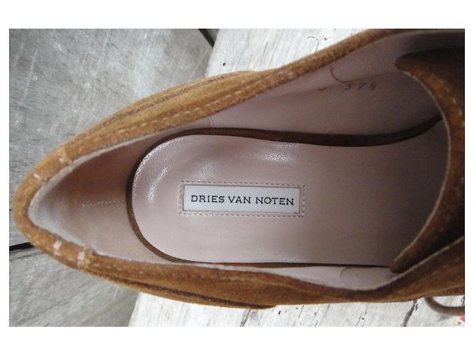 Derby con platform Dries Van Noten in scamosciato marrone - vista 9
