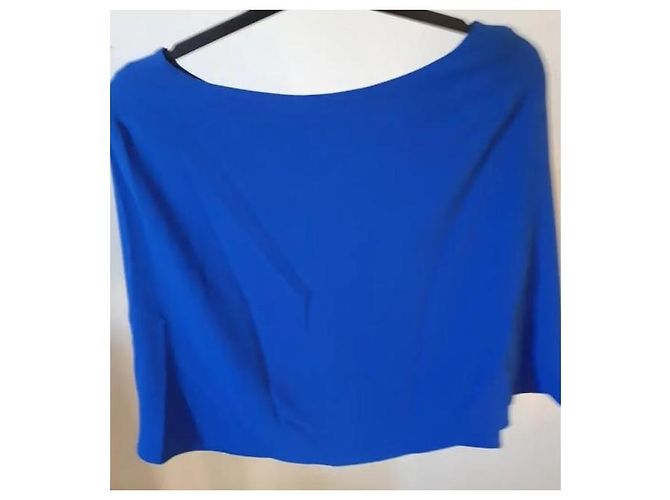 Maje Top de crepé azul efecto capa - vista 2
