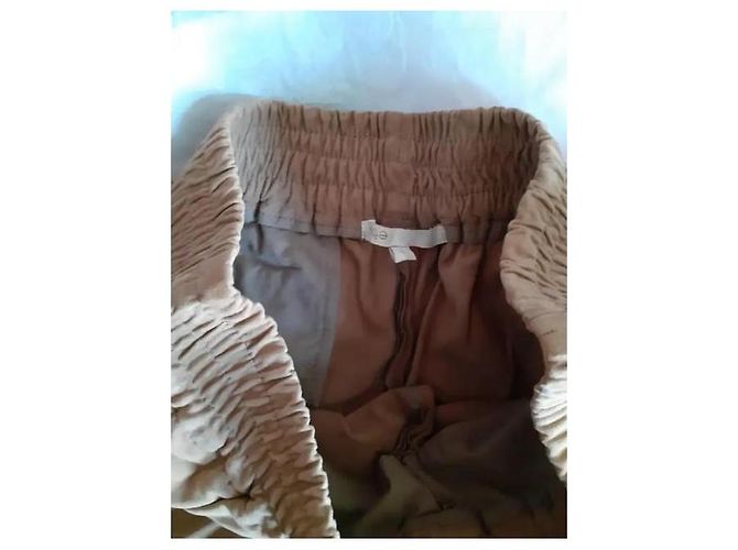 Maje Shorts de couro camel Camelo - vista 3