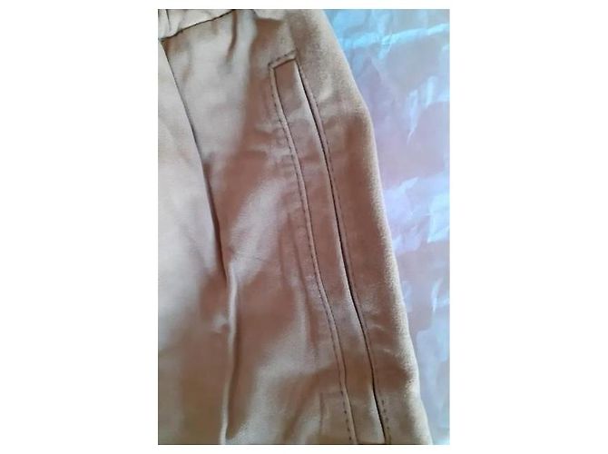 Maje Shorts de couro camel Camelo - vista 6