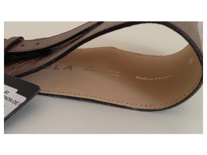 Apc A.P.C. breiter Gürtel aus Metallic-Leder Bronze - Ansicht 3