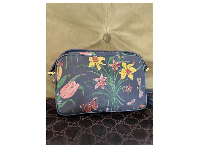 Gucci Borsa a tracolla stampa Flora Multicolore Blu scuro - vista 2