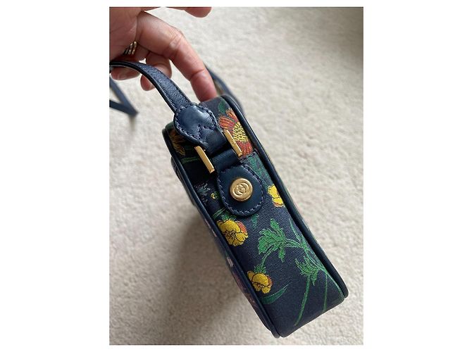 Gucci Borsa a tracolla stampa Flora Multicolore Blu scuro - vista 4