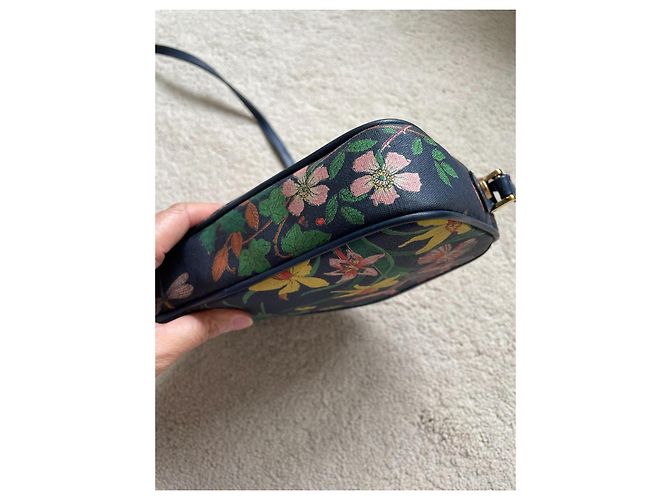 Gucci Borsa a tracolla stampa Flora Multicolore Blu scuro - vista 5