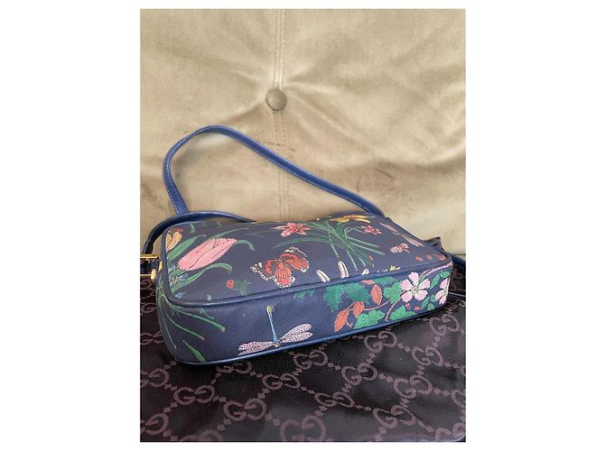 Gucci Borsa a tracolla stampa Flora Multicolore Blu scuro - vista 7
