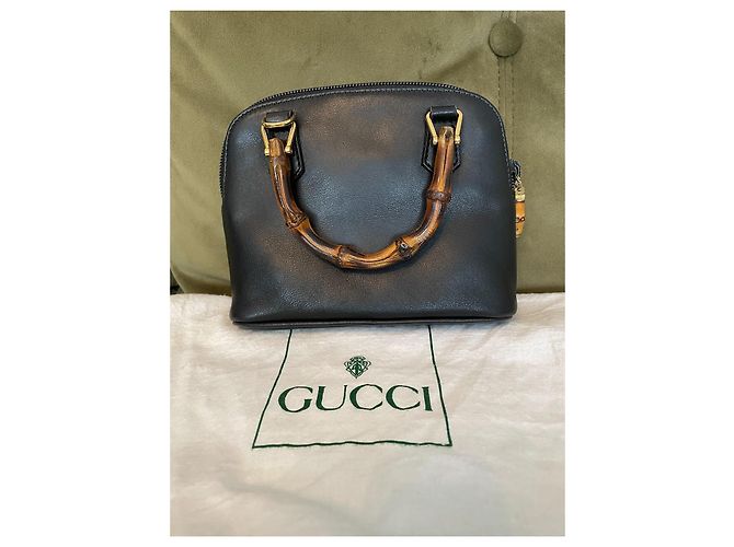 Borsa Gucci Bamboo in pelle nera Nero - vista 2