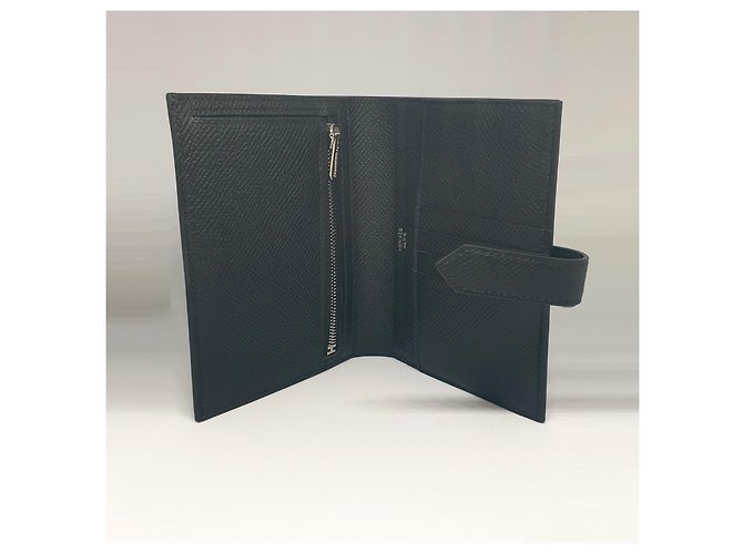 Hermès Cartera Bearn Compact en piel Epsom Noir Negro - vista 4