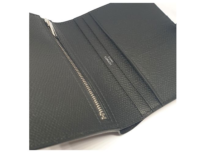 Hermès Cartera Bearn Compact en piel Epsom Noir Negro - vista 5
