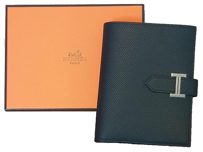 Hermès Cartera Bearn Compact en piel Epsom Noir Negro - vista 6