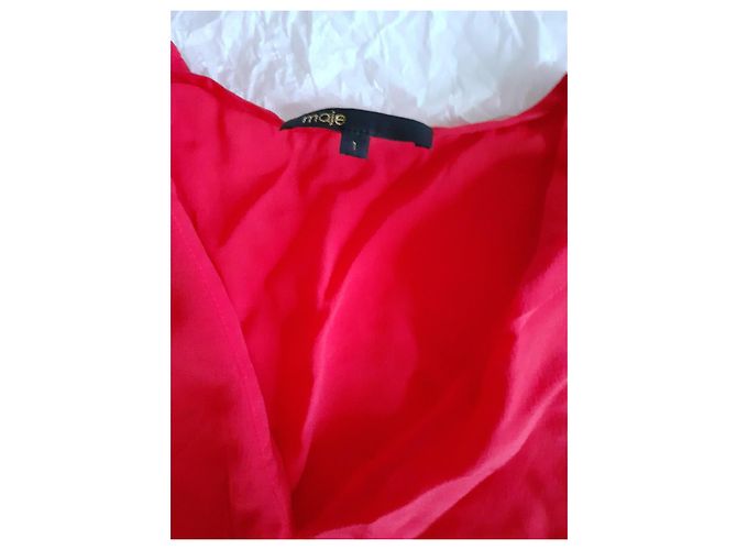 Maje Top de seda rojo sin mangas Roja - vista 3