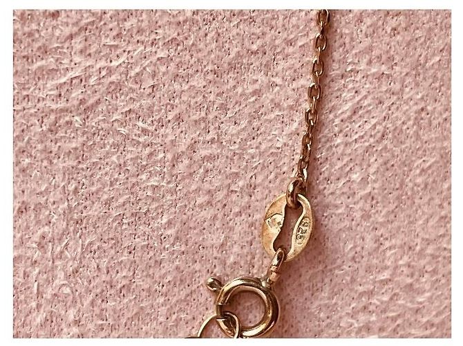 Autre Marque Collana Croce Placcata Oro Rosa con Pietra Nera D'oro - vista 4