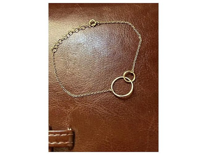Autre Marque Bracciale Cerchi Intersecati Placcato Oro D'oro - vista 3