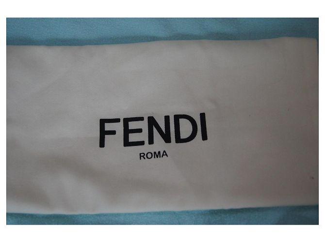 Sacca portaoggetti Fendi Roma in cotone ecru Crudo - vista 2