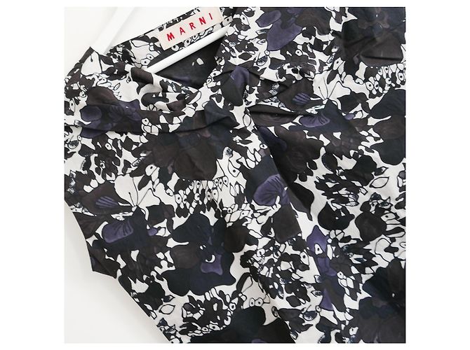Marni Top in Cotone Stampa Floreale Primavera 2006 Nero Bianco - vista 3