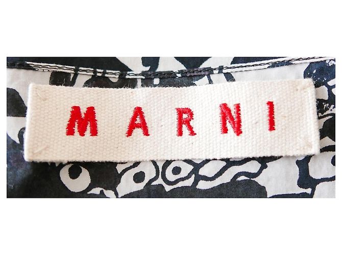 Marni Top in Cotone Stampa Floreale Primavera 2006 Nero Bianco - vista 5