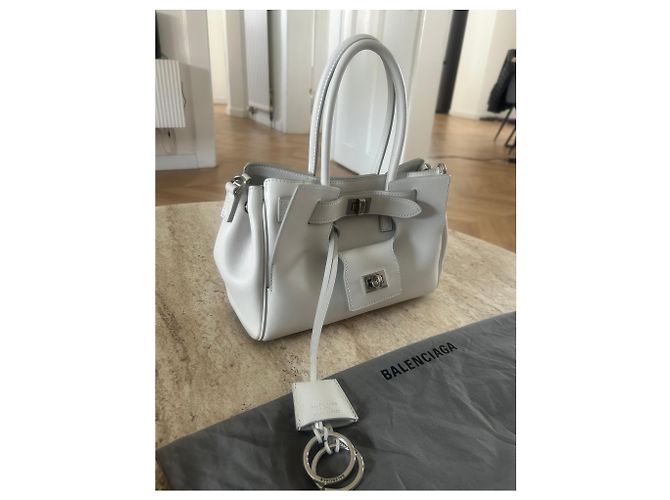Borsa Bel Air Carry All Mini Balenciaga Bianco - vista 8