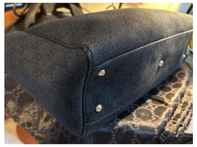 Ophidia Borsa Tote Gucci GG Canvas Nero - vista 10