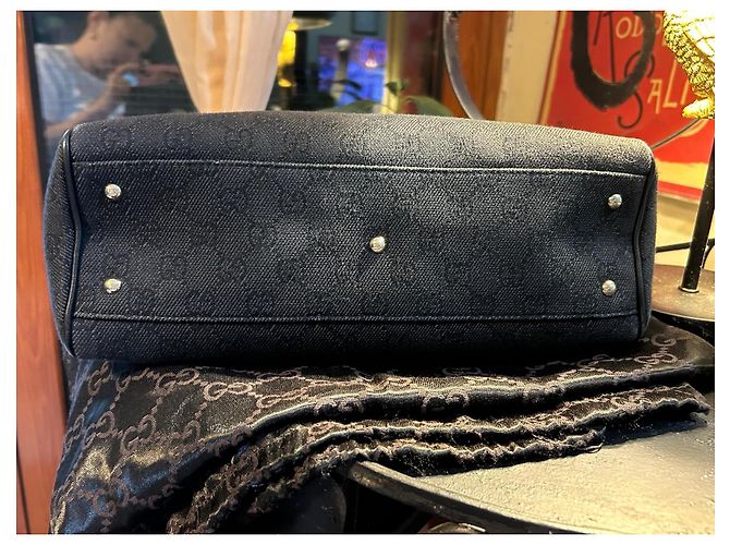 Ophidia Borsa Tote Gucci GG Canvas Nero - vista 11