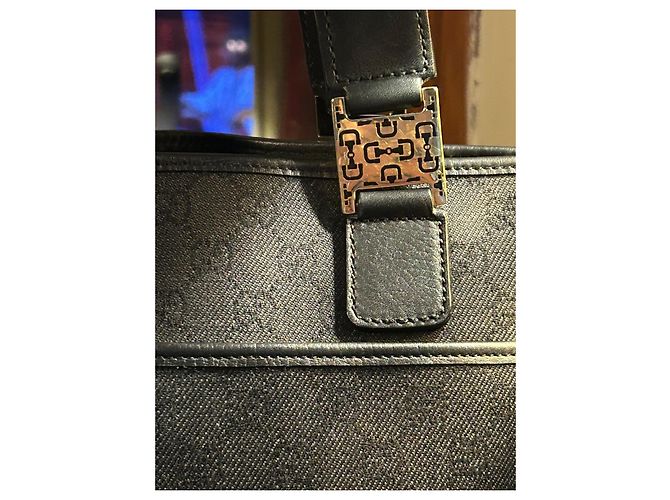 Ophidia Borsa Tote Gucci GG Canvas Nero - vista 15