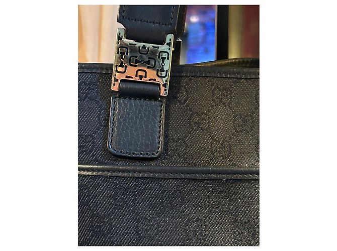 Ophidia Borsa Tote Gucci GG Canvas Nero - vista 17