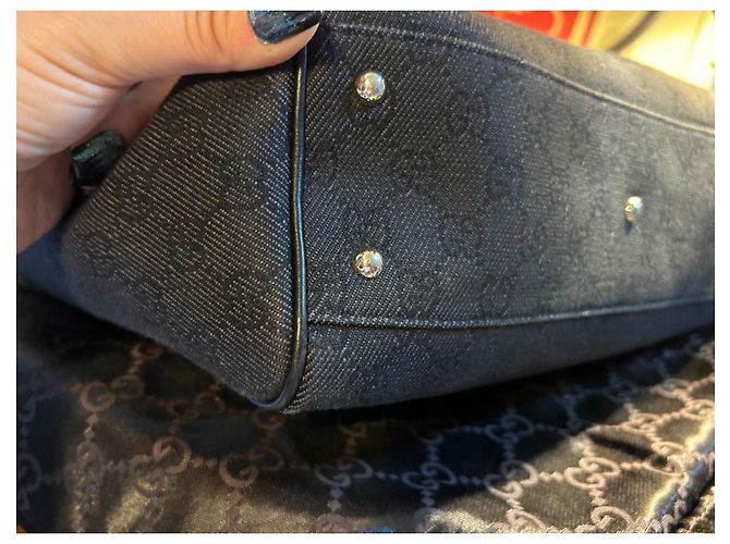 Ophidia Borsa Tote Gucci GG Canvas Nero - vista 9