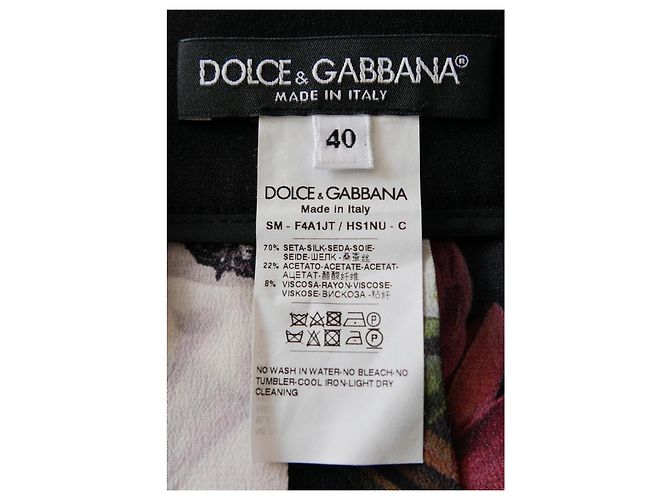 Dolce & Gabbana Plisseerock mit Blumenprint Fall 2017 Schwarz Mehrfarben - Ansicht 6