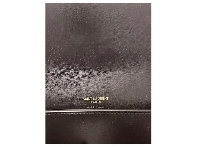 Saint Laurent Monogram Cassandra Portafoglio con catena in pelle nera Nero - vista 4