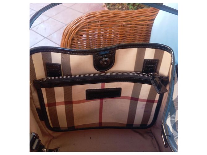 Burberry Nova Check Beuteltasche Braun Schwarz Beige - Ansicht 4