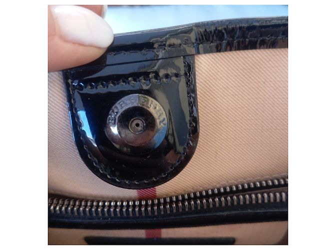Burberry Nova Check Beuteltasche Braun Schwarz Beige - Ansicht 5