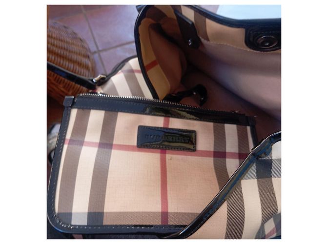 Burberry Nova Check Beuteltasche Braun Schwarz Beige - Ansicht 6