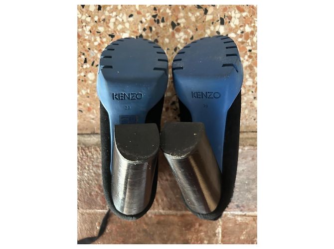 Kenzo Stivaletti stringati in scamosciato nero Blu - vista 5