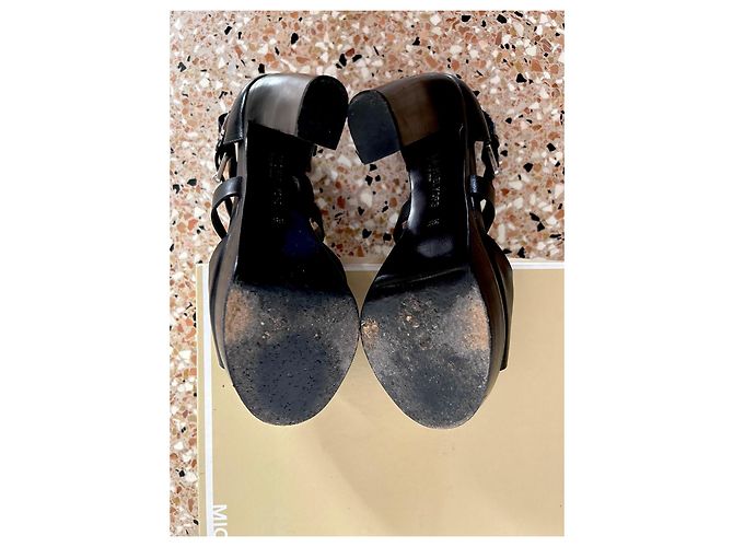 Michael Kors Sandali con Zeppa in Pelle Nera Nero - vista 5