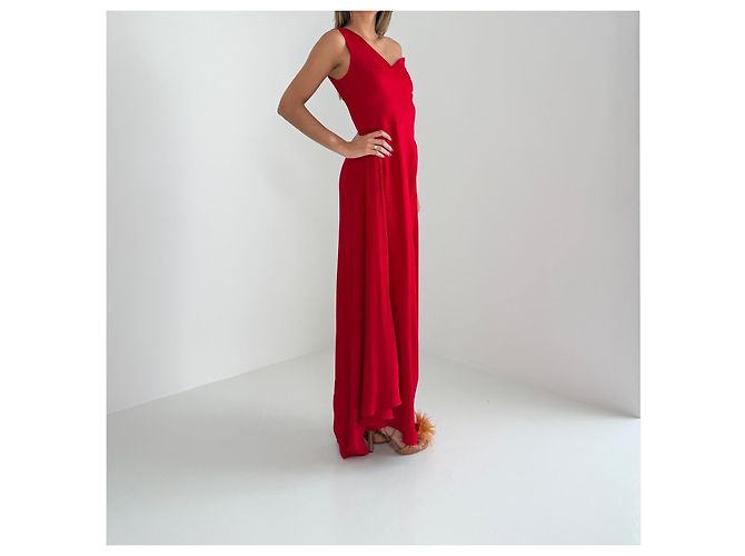 Autre Marque Osman London Rotes Abendkleid Runway SS18 - Ansicht 3