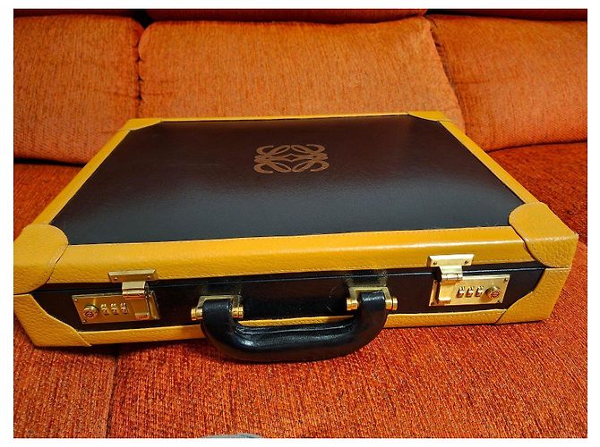 Loewe Valigetta in pelle nera e gialla Nero Giallo - vista 13