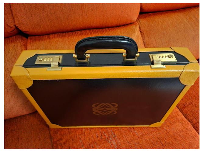 Loewe Valigetta in pelle nera e gialla Nero Giallo - vista 2