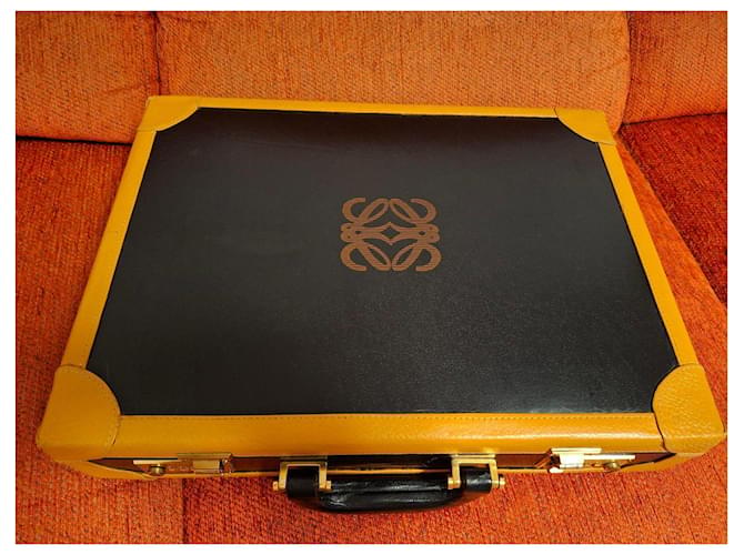 Loewe Valigetta in pelle nera e gialla Nero Giallo - vista 5