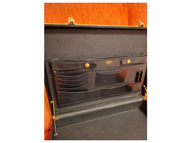 Loewe Valigetta in pelle nera e gialla Nero Giallo - vista 9