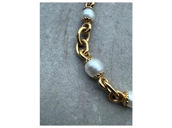 Collana Girocollo Chanel in Metallo Dorato e Perle D'oro - vista 6