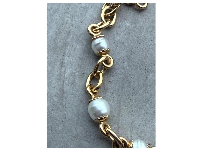 Collana Girocollo Chanel in Metallo Dorato e Perle D'oro - vista 9