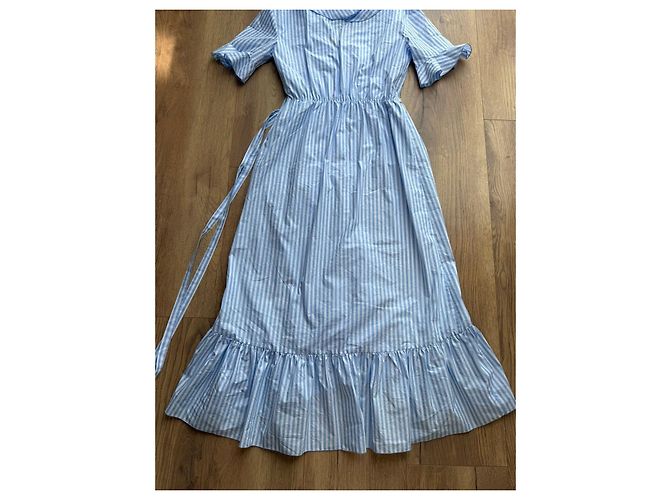 Autre Marque iBlues Gestreiftes Wickelkleid Weiß Blau - Ansicht 10