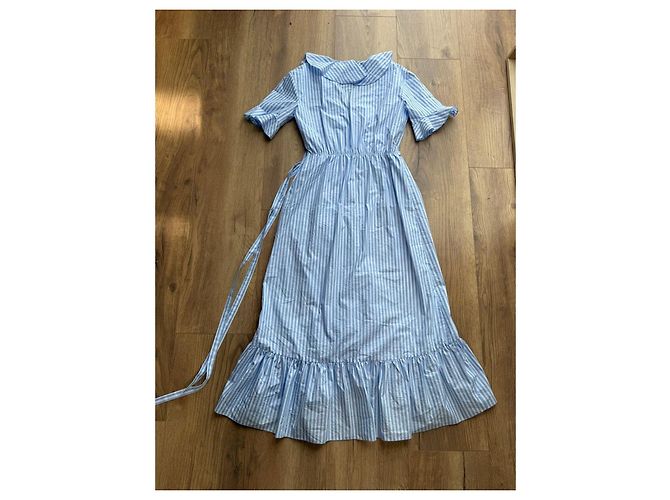 Autre Marque iBlues Gestreiftes Wickelkleid Weiß Blau - Ansicht 11