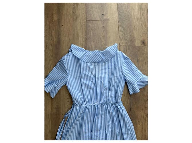 Autre Marque iBlues Gestreiftes Wickelkleid Weiß Blau - Ansicht 9