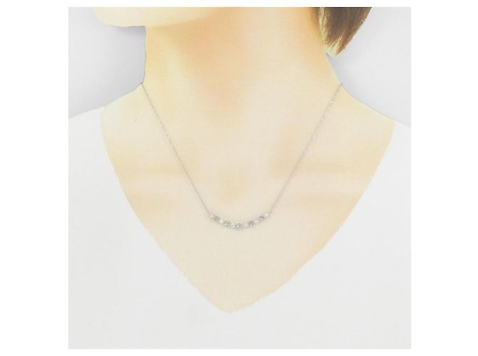 Autre Marque Collana con Diamanti Pt900/Pt850 Argento - vista 6