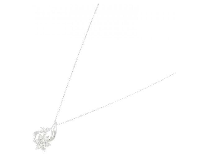 Autre Marque Collana Flower in Diamanti Au750 Argento - vista 2