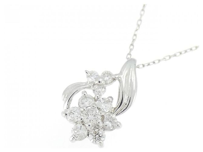 Autre Marque Collana Flower in Diamanti Au750 Argento - vista 3