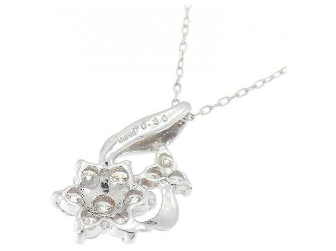 Autre Marque Collana Flower in Diamanti Au750 Argento - vista 4