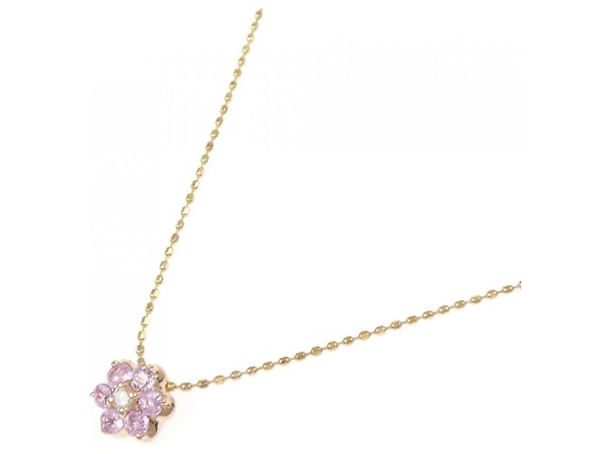 Autre Marque Collana con zaffiro e diamanti Au750 Flower Rosa - vista 2