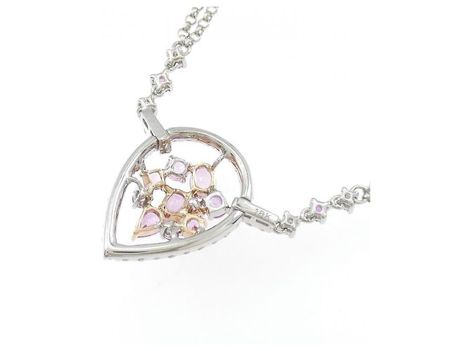 Autre Marque Collana in oro bianco 750 e oro rosa 750, zaffiro e diamante Blu - vista 5