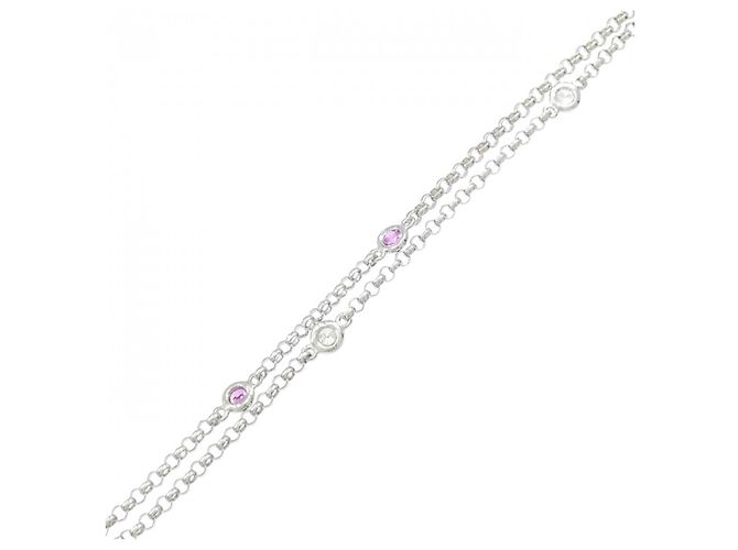 Autre Marque Collana in oro bianco 750 e oro rosa 750, zaffiro e diamante Blu - vista 6