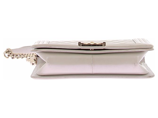 Chanel Borsa "Boy" in pelle beige - vista 4